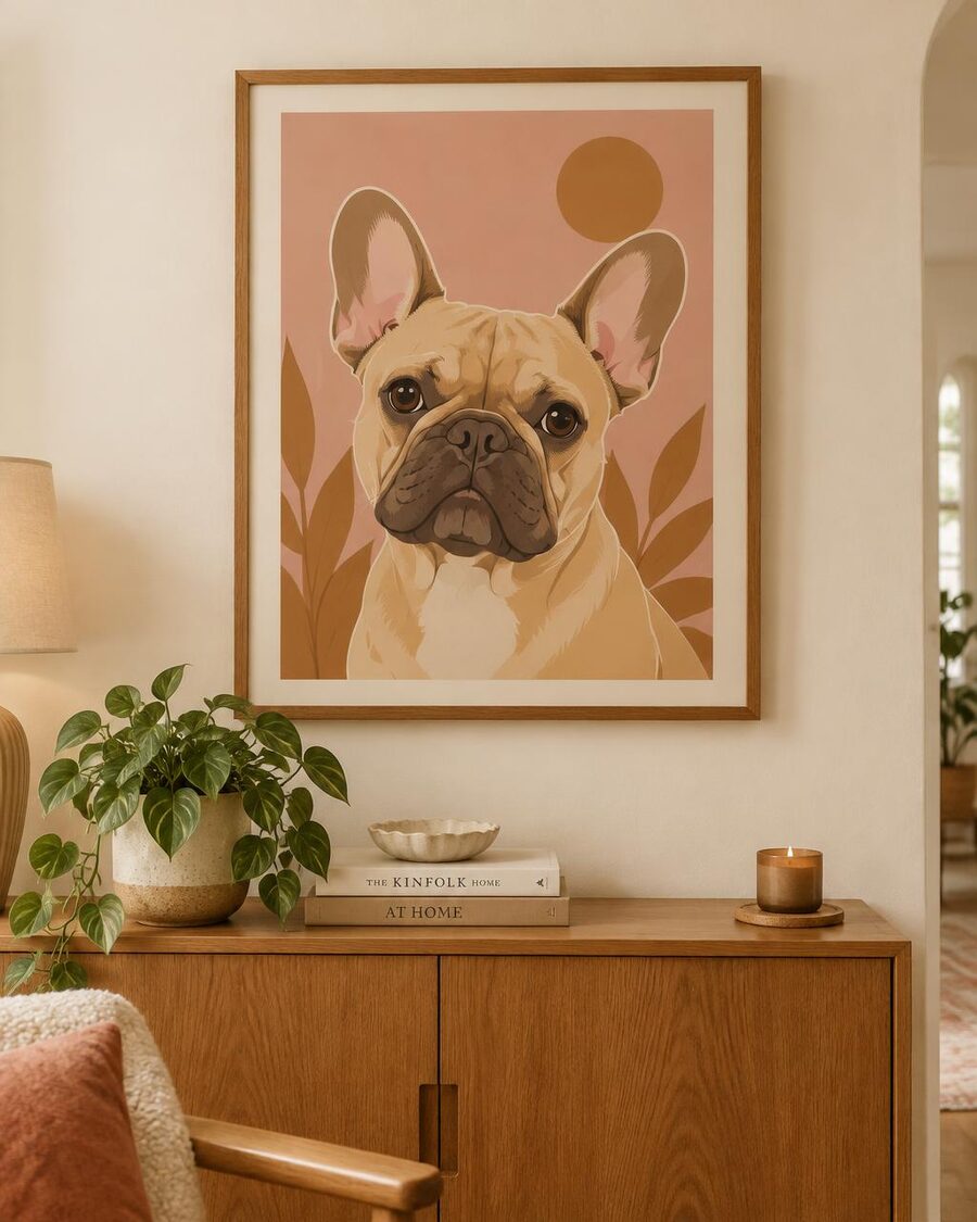 Póster retrato de frenchie
